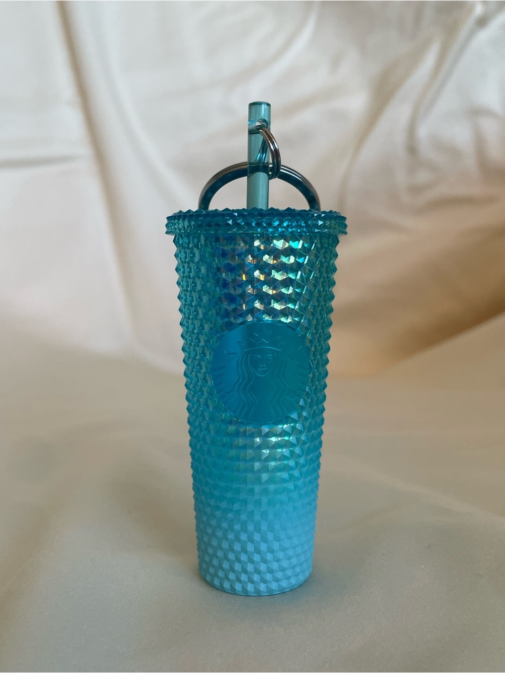 Starbucks Glacier Blue Ombré Studded Cold Cup Mini Keychain - Picture 1 of 3